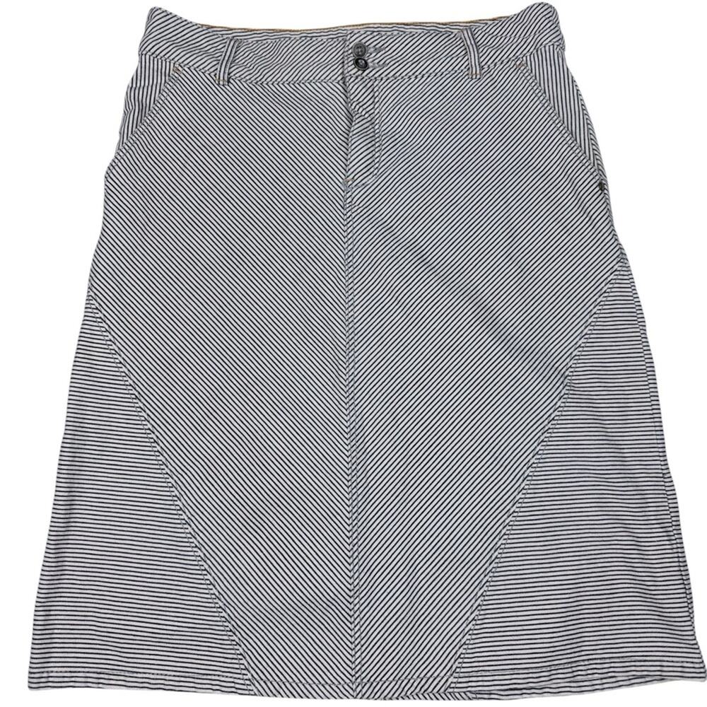 Anthropologie Pilcro and the Letterpress Railroad Striped Denim Pencil Skirt
